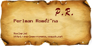 Perlman Romána névjegykártya